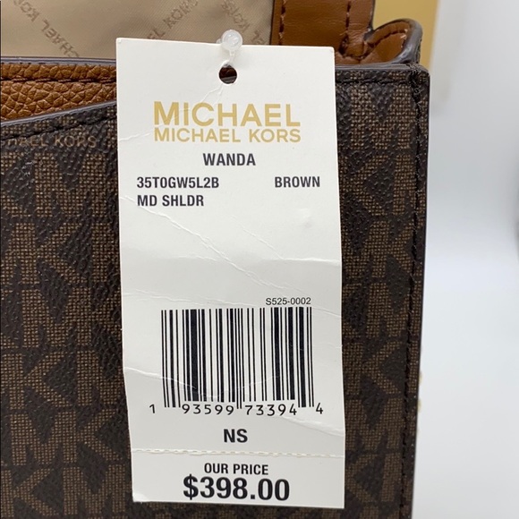 MICHAEL KORS WANDA MEDIUM SHOULDER CROSSBODY BROWN - Picture 8 of 16